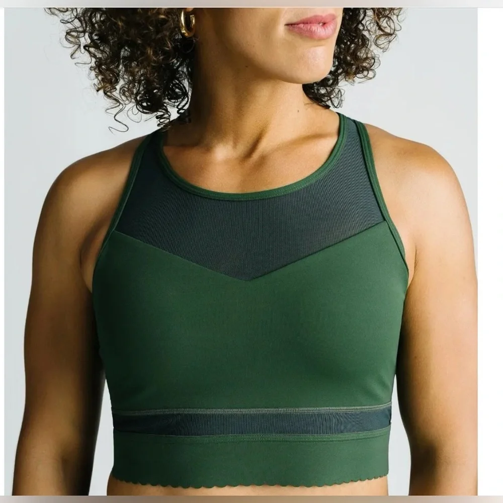 ZYIA Deep Purple Mesh High-Neck Sports Bra